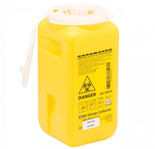1.4L BD Sharps Collector – One-Piece Design