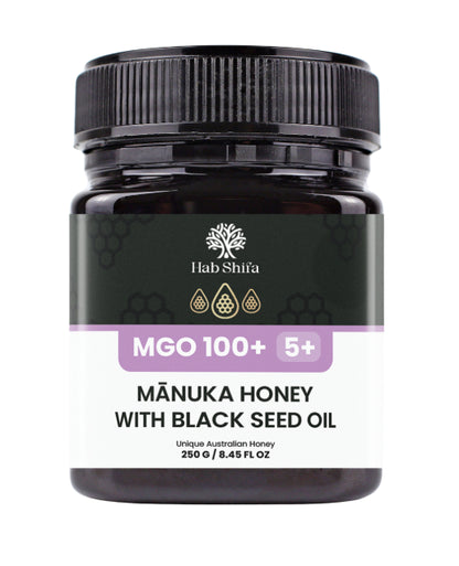 Hab Shifa Manuka Honey (MGO100+) with Black Seed Oil 250g